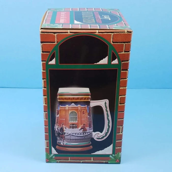 1997 Budweiser Christmas Stein Home For The Holidays Mug COA Ceramarte CS313