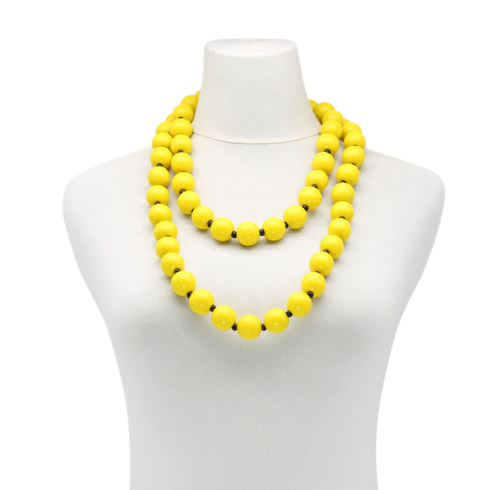 22mm Round Beads Necklace - yellow