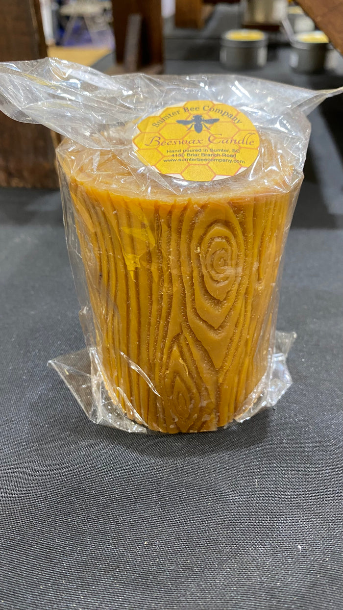 3”x4” Beeswax Tree Stump Candle