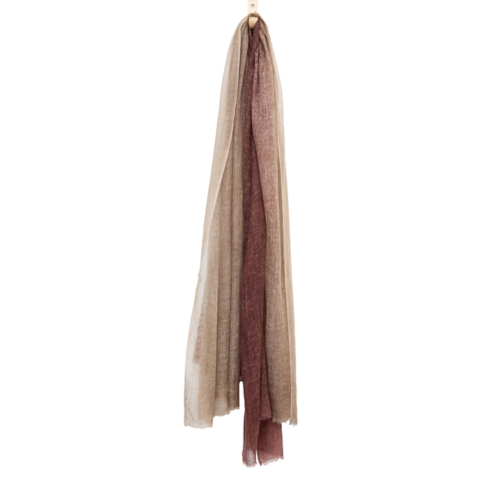 Beetroot Macaron Ombre Cashmere Scarf
