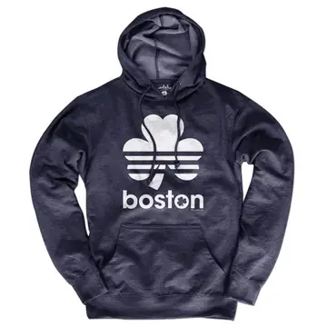 Boston Shamrock Retro Hoodie | 3XL / Heather Blue