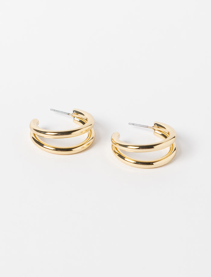 Boucles d’oreilles à double anneau pour femme
