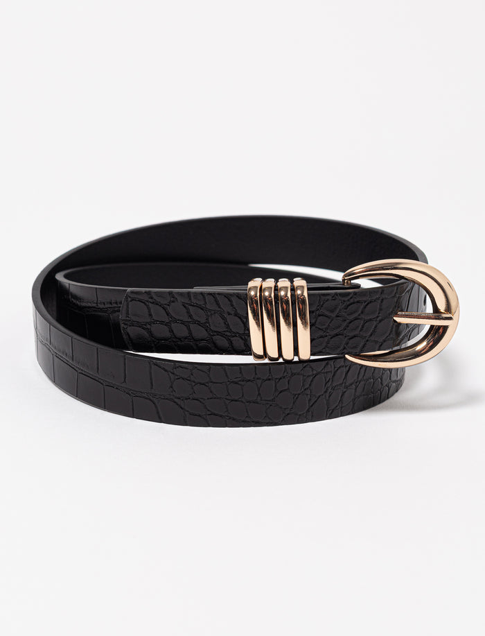 Ceinture en similicuir texturée