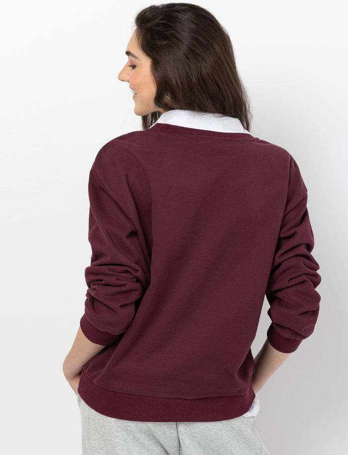 Chandail ouaté en popeline uni