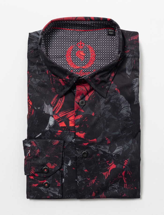 Chemise imprimée à manches longues pour homme