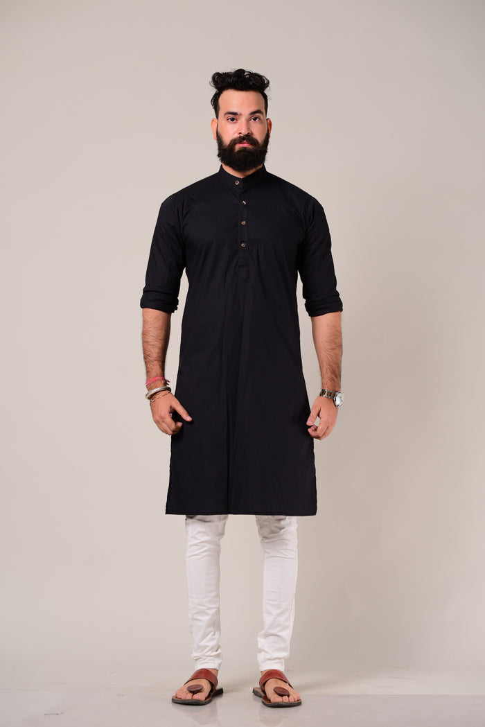Classic Black Kurta Pajama Set for Men