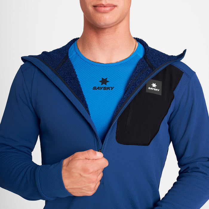 Saysky Combat Half Zip Fleece Hoodie Blue 219 SM35001