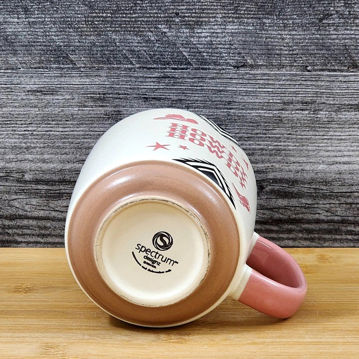 Country Western Coffee Mug Southwest Cowgirls Pink Ceramic Tea Cup Blue Sky 17oz