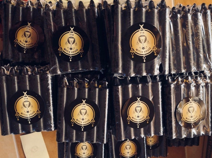 black chime candles