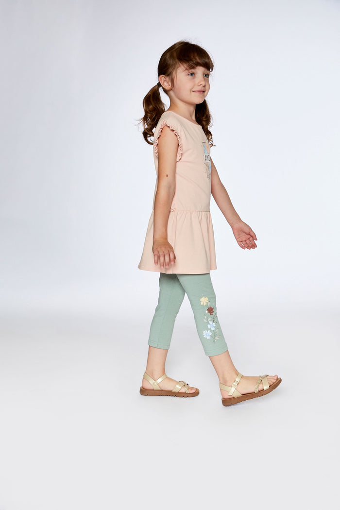 Deux Par Deux Organic Cotton Capri Legging - Iceberg Green