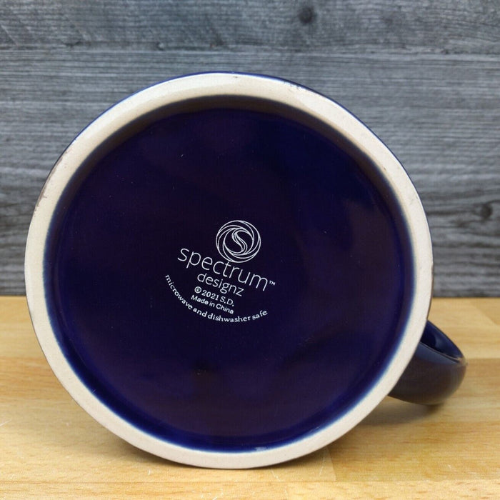 Dreamer Coffee Mug 17oz (455ml) Embossed Ceramic Tea Cup Blue Sky