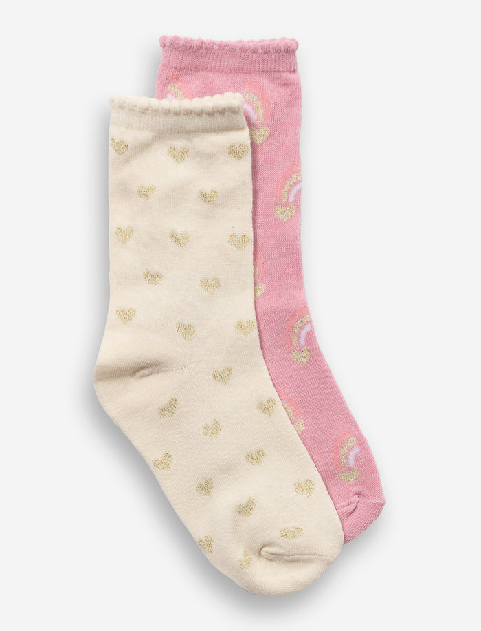 Ensemble de 2 paires de chaussettes imprimé pour fille