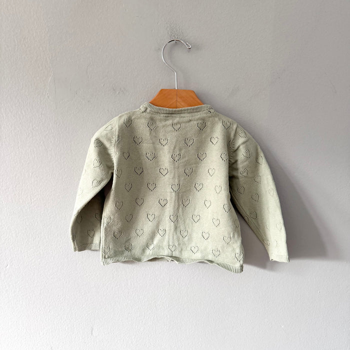 Ergee / Smokey green heart cotton cardigan / 3-6M(68)