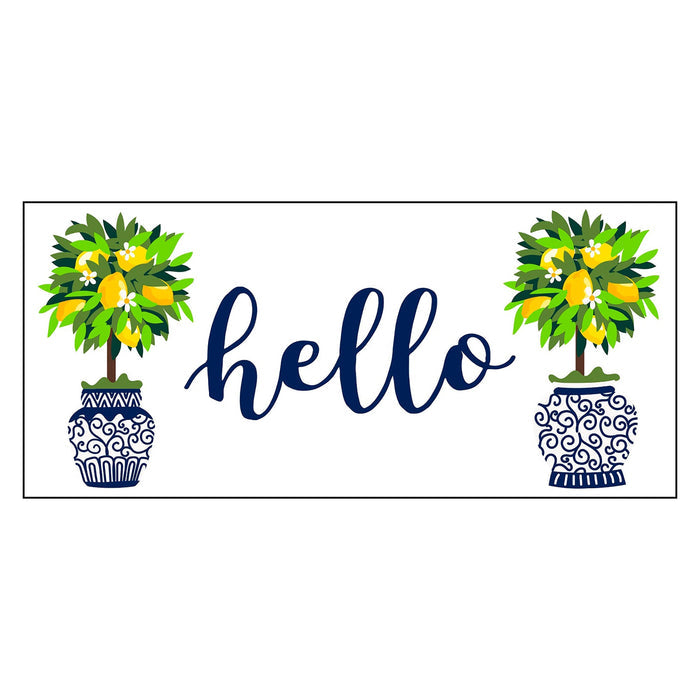 Evergreen Enterprises - Hello Topiary Flocked Coir Sassafras Switch Mat