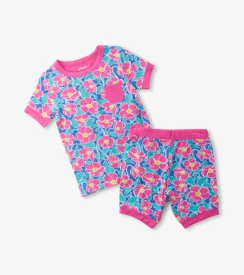 Hatley Bamboo Short Pajama Set - Big Poppies