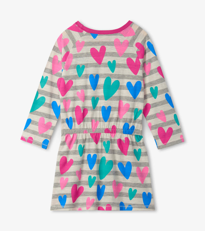 Hatley Drop Waist Dress - Lovey Hearts
