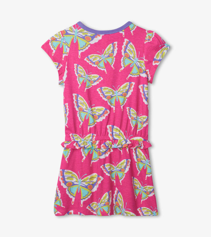 Hatley Ruffle Waist Dress - Botanical Butterflies