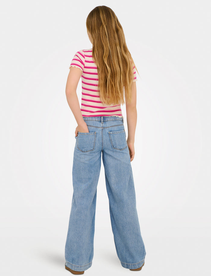 Jean à jambe large en denim pour fille