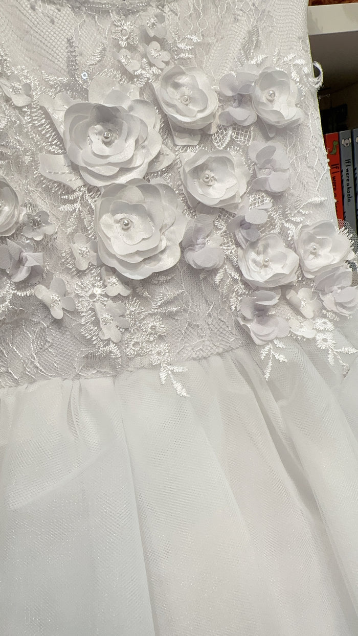 Jolene 5738 White Floral Lace Dress - 6Y