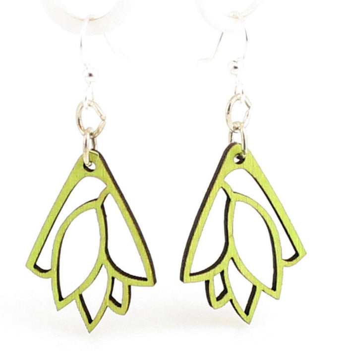 Leaf Bouquet Blossoms Earrings: Rose Green Tree Jewelry