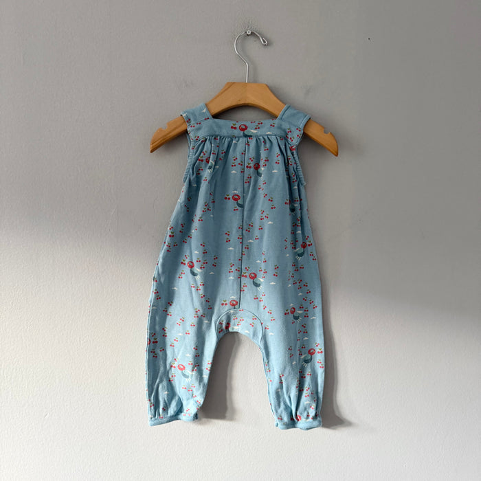 Little Green Radicals / Blue cotton overall / 6-9M