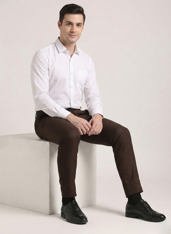 Men's Brown Soft Lycra Trouser
