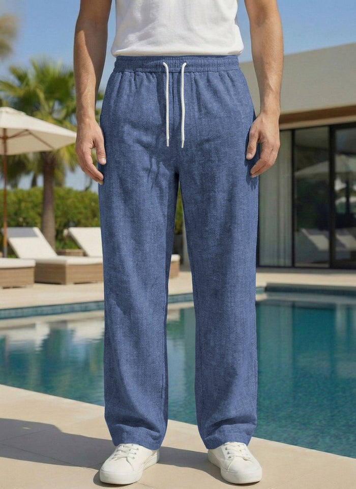 Men’s Steel Blue Premium Lycra Stretch Leisure Trousers