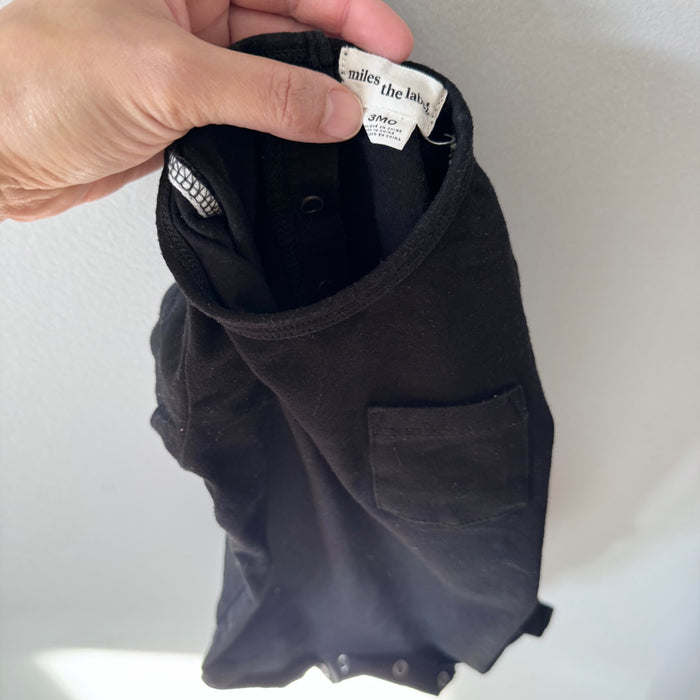 Miles the label / Black short sleeve romper / 3M