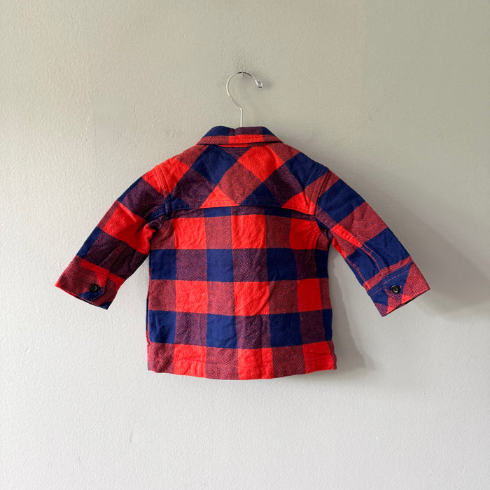 Next / Orange x blue flannel jacket / 6-9M