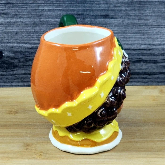 Orange Blossom Coffee Mug 3D Ceramic Girl Face Floral Tea Cup Blue Sky Goldminc