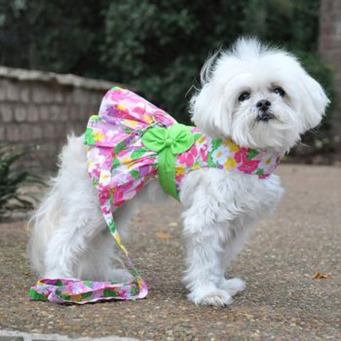 Pink Hawaiian Harness Dress & Leash