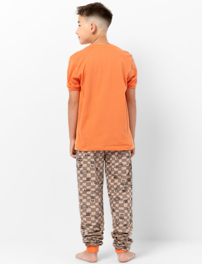 Pyjama 2 pièces en tricot imprimé à l’avant pour garçon