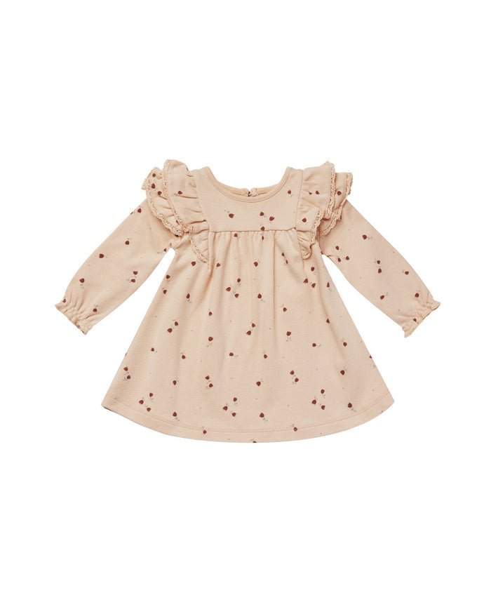 Quincy Mae Long Sleeve Flutter Dress Set - Tulips