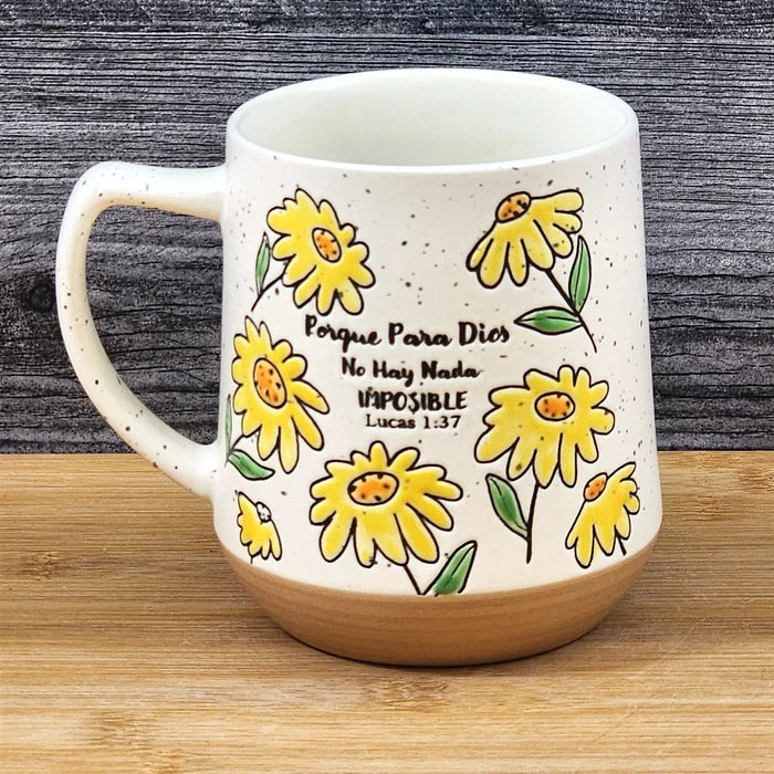Religious Coffee Mug Lucas 1:37 Daisy Inspirational Cup Ceramic Blue Sky 18oz
