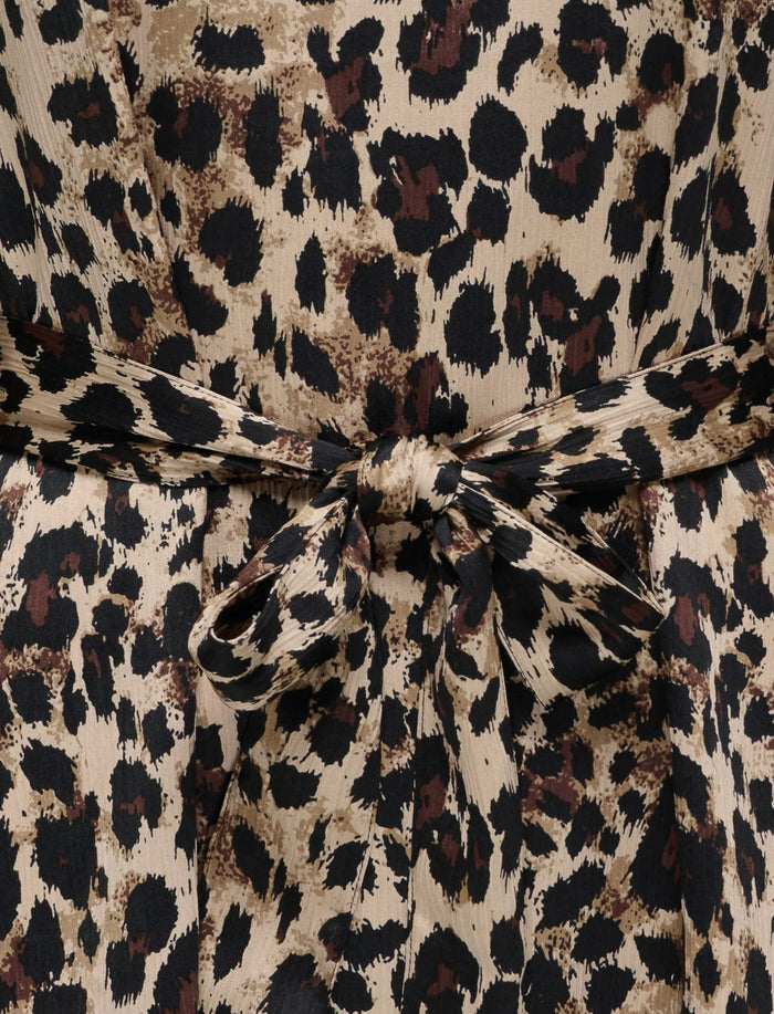Robe avec accessoire à motif animalier à manches longues