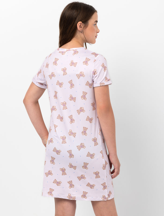Robe de nuit imprimée d'oursons pour ado fille