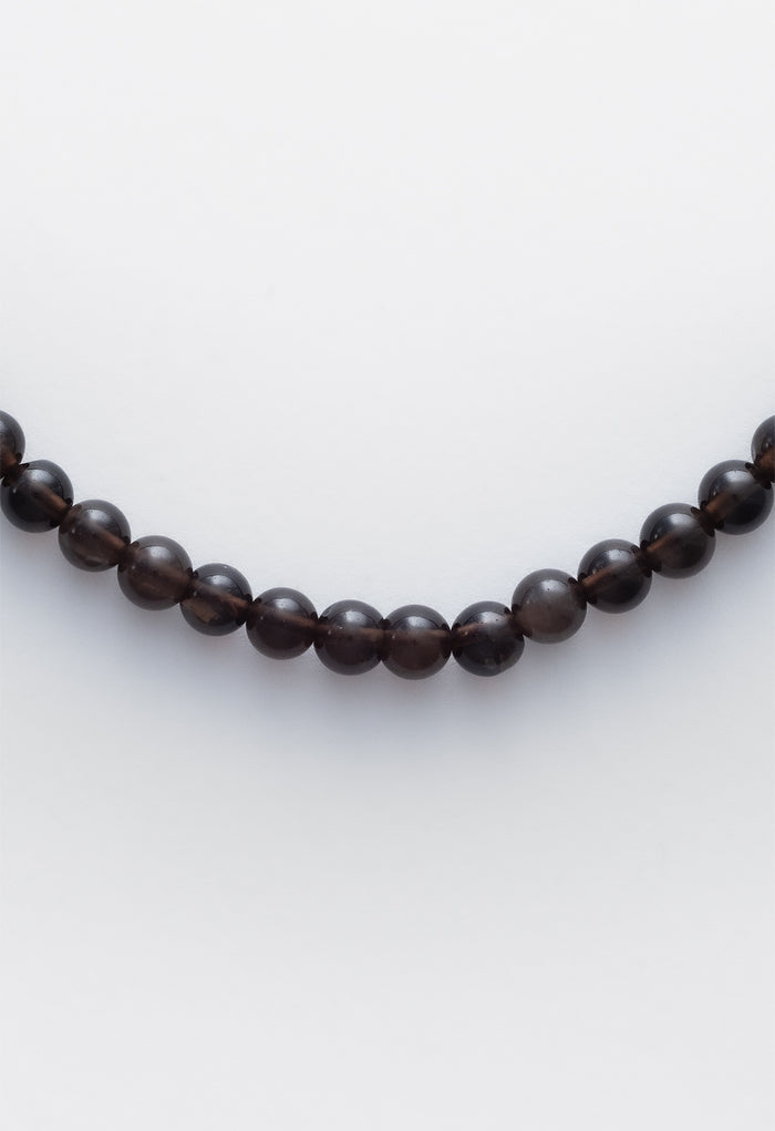 Sun Ray Necklace Smoky Quartz Silver 6mm