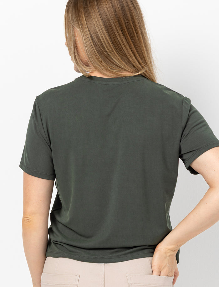 T-shirt à poche en modal pour femme
