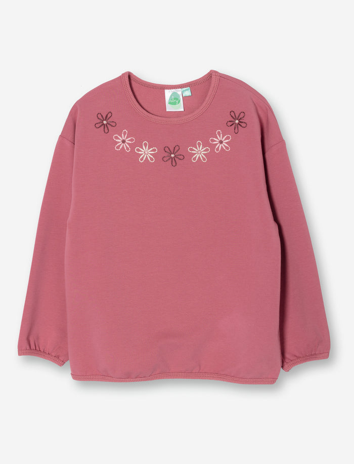 T-shirt en velours côtelé brodé pour fille