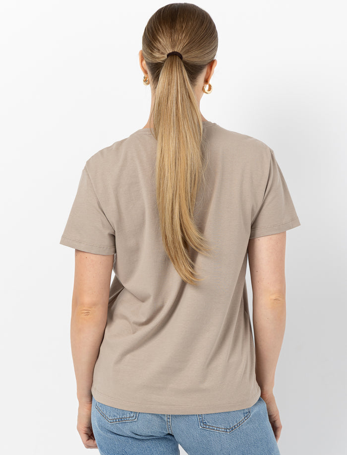 T-shirt imprimé à col rond pour femme