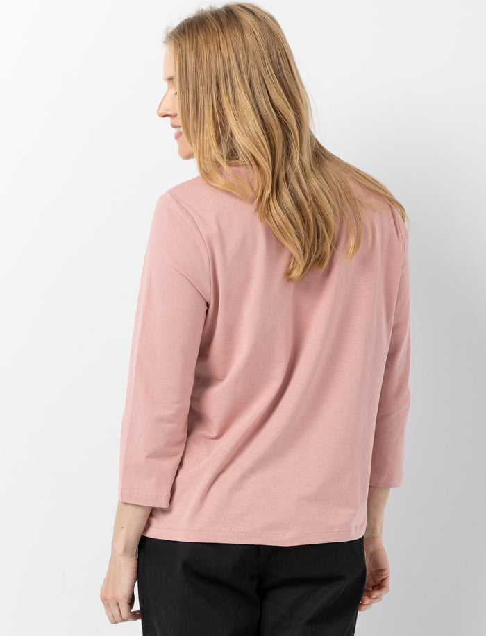 T-shirt imprimé à manches 3/4 pour femme