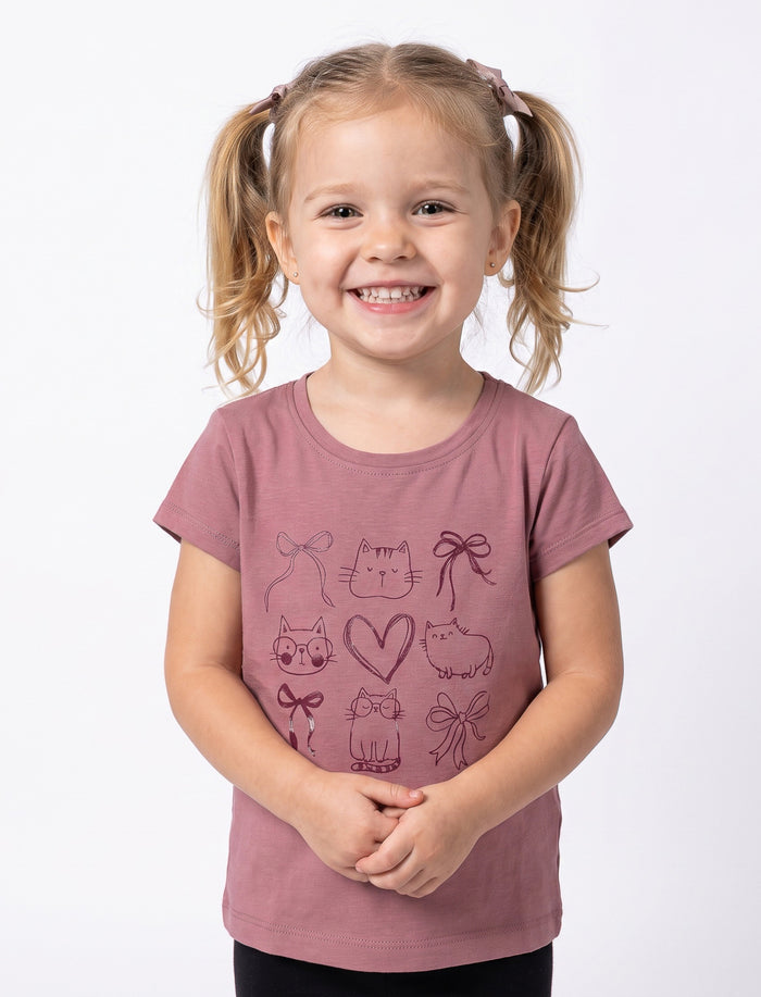 T-shirt imprimé à manches courtes pour fille
