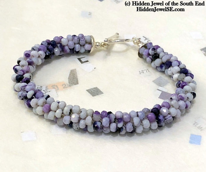 Tiffany Stone Crocheted Bracelet | Sterling Silver | Hidden Jewel