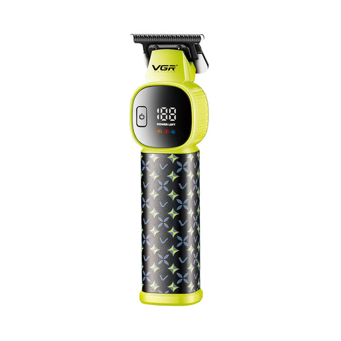 Hair trimmer with a black and yellow design on a white background