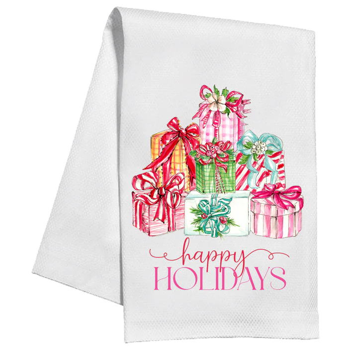 Vintage Pink Packages Kitchen Towel
