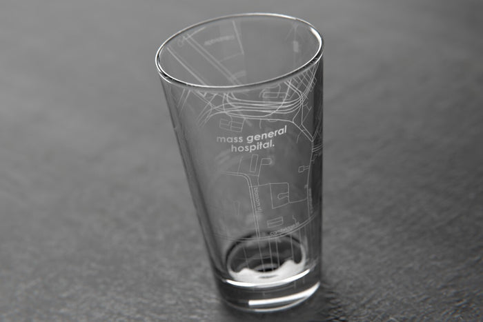 West End Map Etched Pint Glass