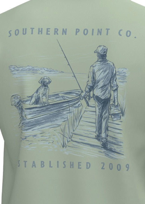 Youth Smoke Green Docked Boat Short Sleeve Tee