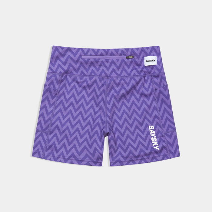 Saysky Zig Zag Combat+ Short Tights 4\" Purple Zig Zag 1061 SW55011