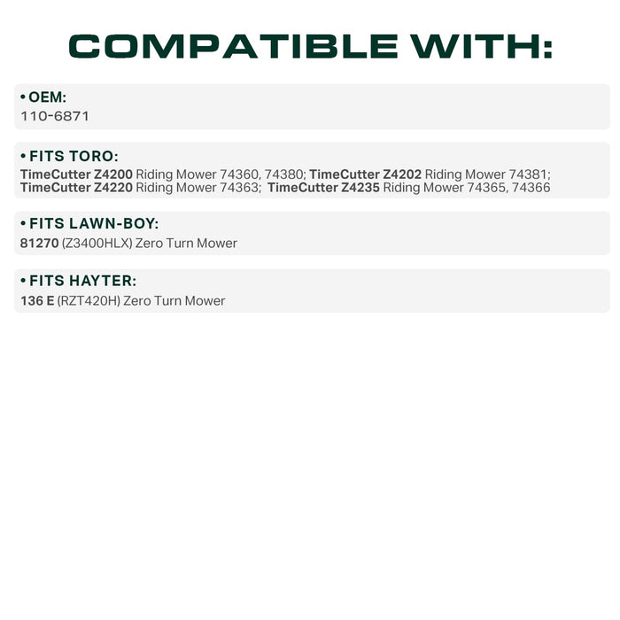 110-6871 Mower Deck Belt Replacement for Toro TimeCutter Z4200 & More | 42-in Deck | Aramid Cord