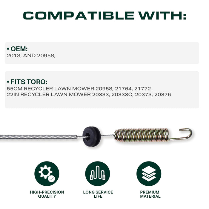 115-8439 Blade Brake Cable Replacement for Toro 22 inch 20333 20373 20333C 20376 20958 21772 21764 Recycler Lawn Mowers